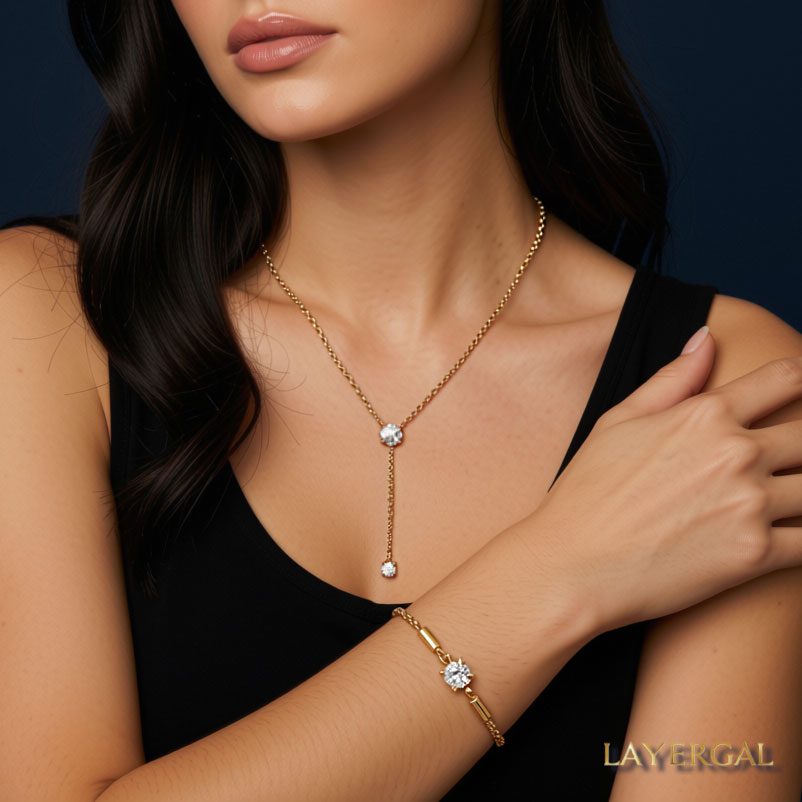 LG064 Y Shape Rope Chain Moissanite Necklace/Bracelet
