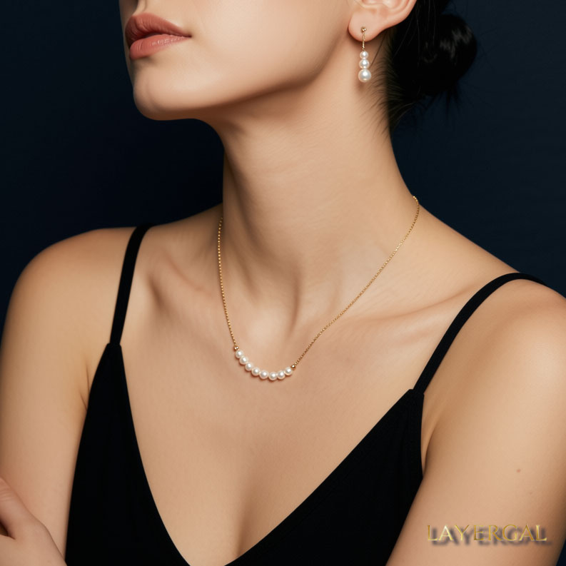LG043 Smile Natural Pearl Necklace