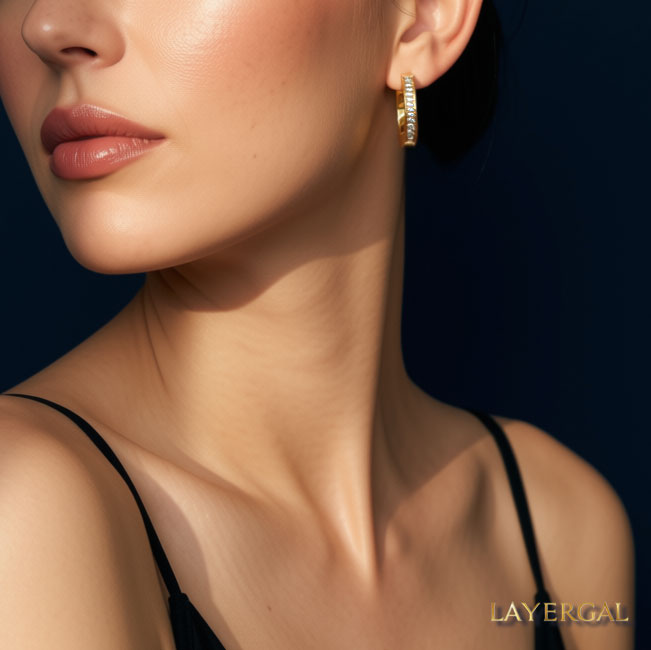 LG029 Radiant Hoop Moissanite Earrings
