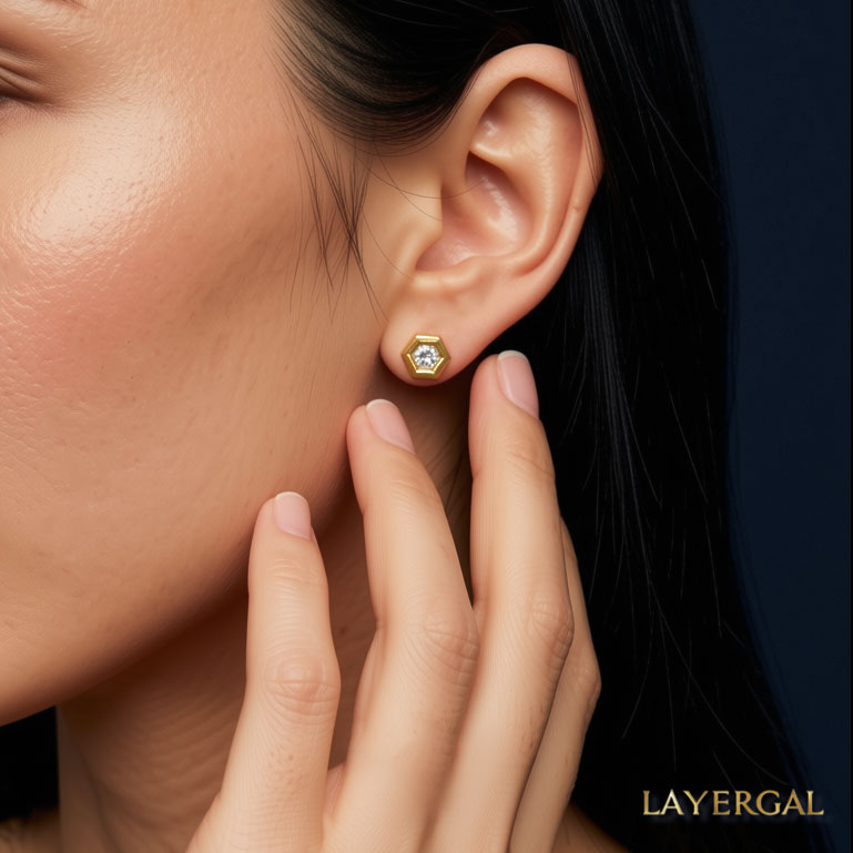 LG028 Hexa Brilliance Earrings