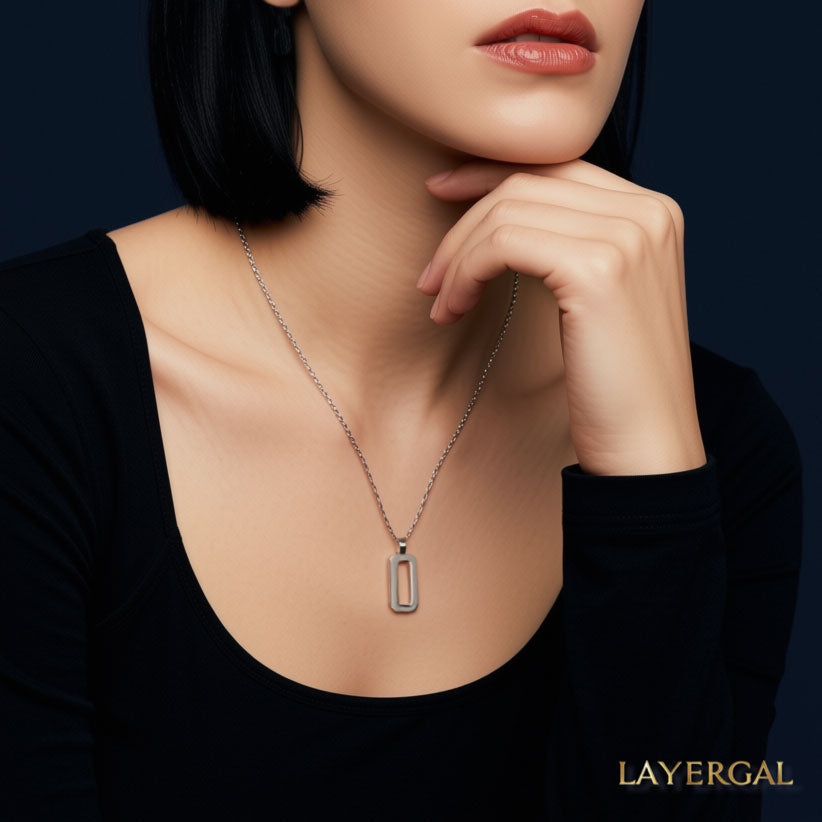 LG023 Minimal Frame Pendant Necklace