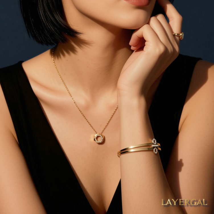 LG014 Hexa Spark Moissanite Pendant Necklace