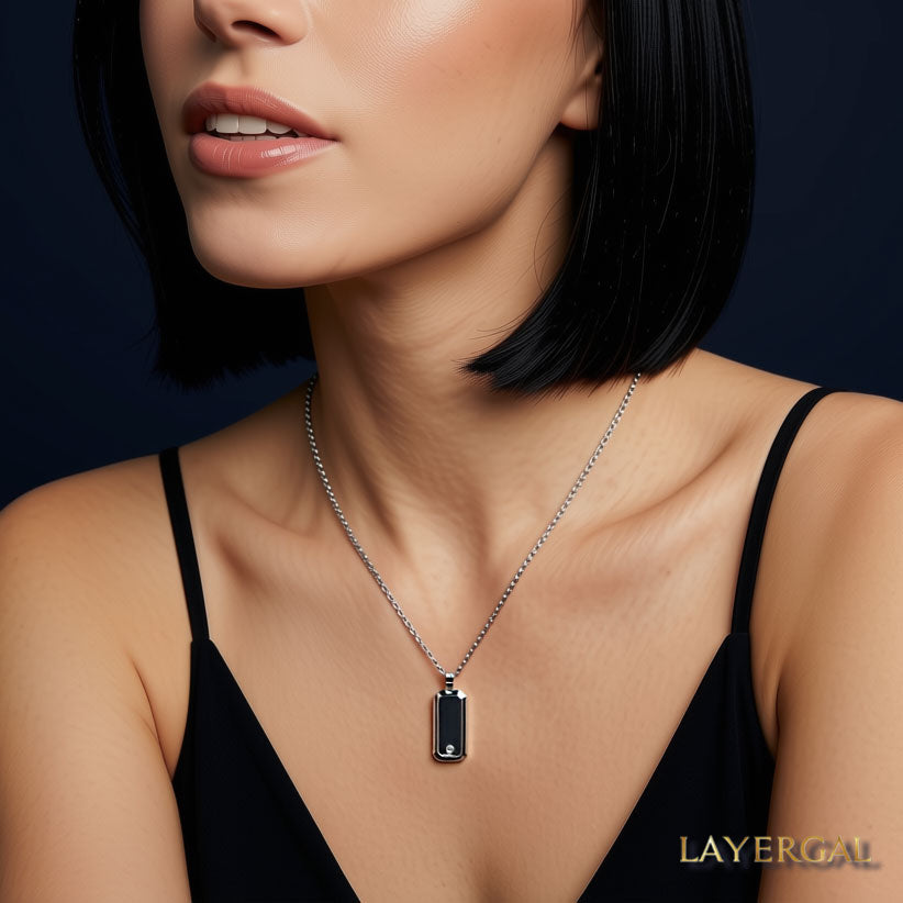 LG024 Radiant Tag Pendant Necklace