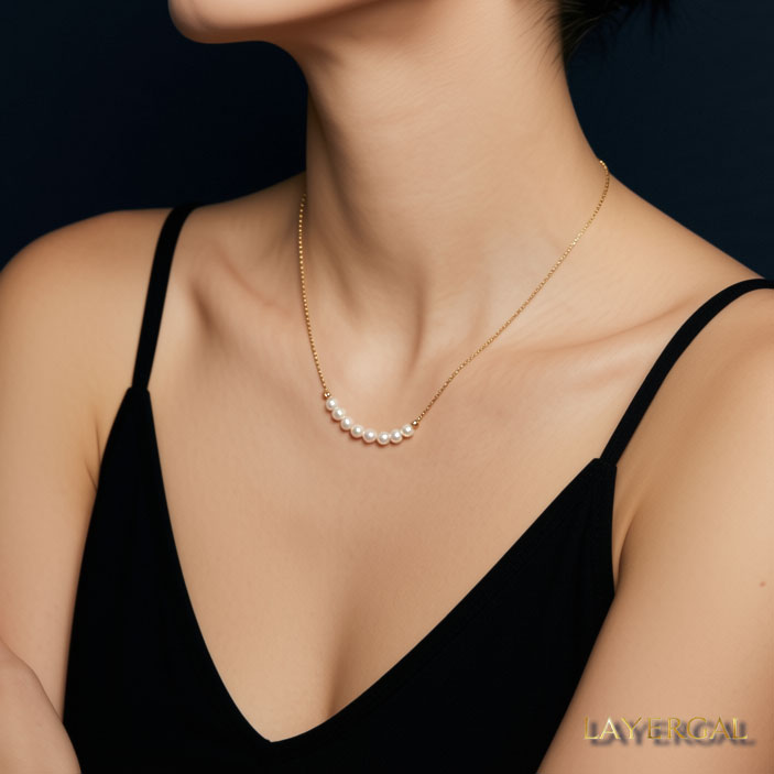 LG043 Smile Natural Pearl Necklace
