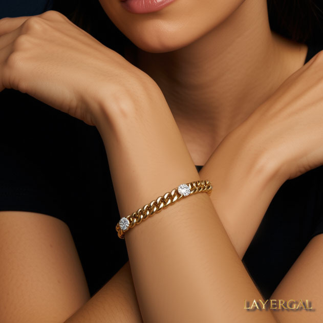 LG047 Golden Radiance Choker Moissanite Necklace/Bracelet Set