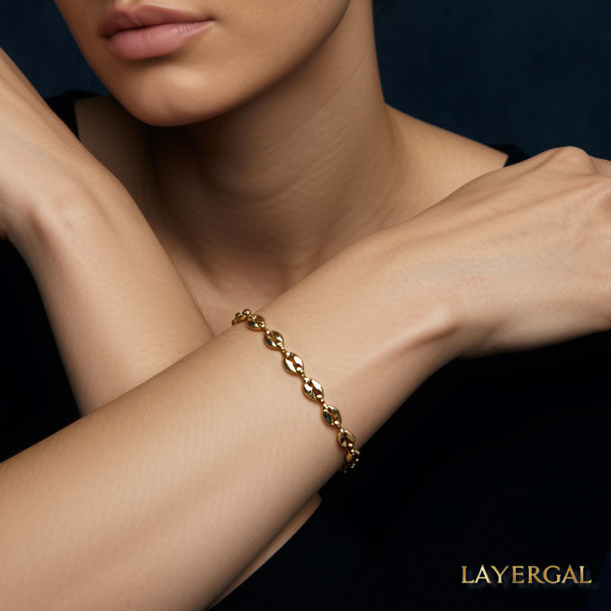 LG051 Elegant Coffee Beans Necklace/Bracelet Set