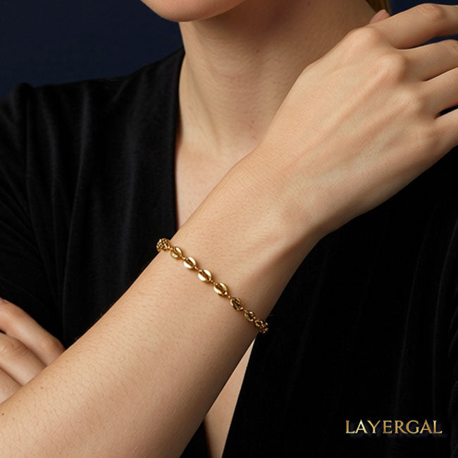LG051 Elegant Coffee Beans Necklace/Bracelet Set